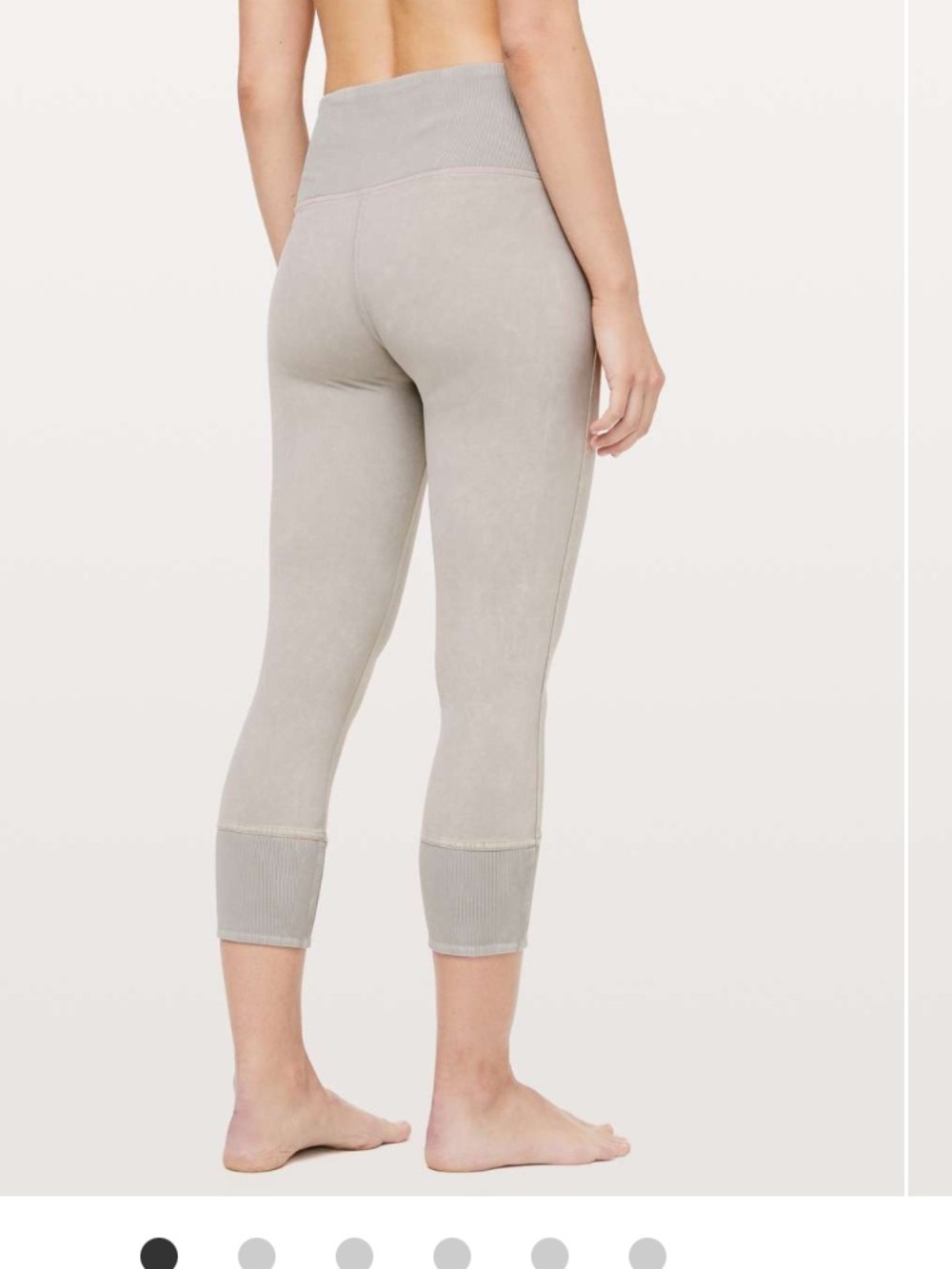 Lululemon Wunder Under Crop 23” Ribbed Washed French Clay Size 8 NWT